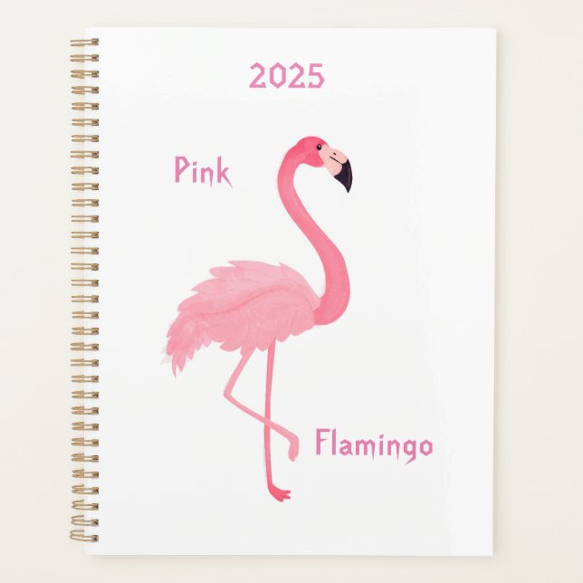 Planificateur Flamant rose rose 2025 (Devant)