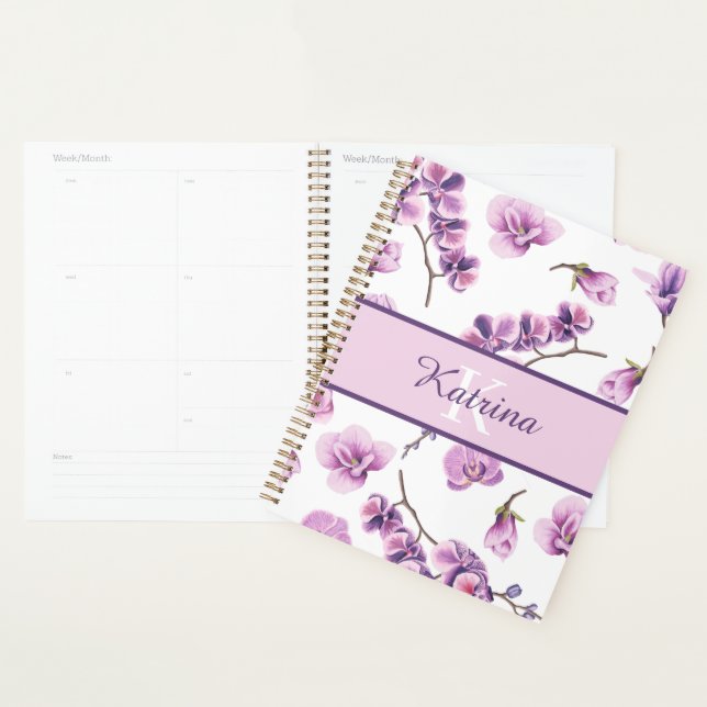 Planificateur floral à monogramme (Devant avec enveloppe)