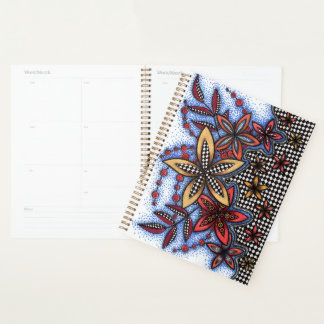 Planificateur floral abstrait Doodle