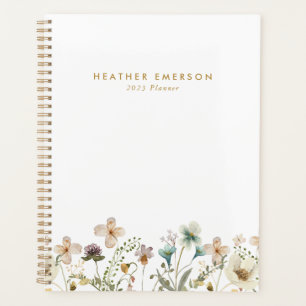 Planificateur floral aquarelle