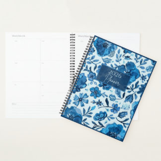Planificateur floral bleu 2026 | Élégant | Botaniq