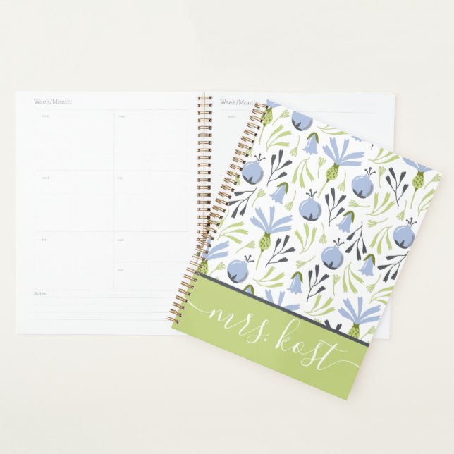 Planificateur floral pour enseignant (Devant avec enveloppe)