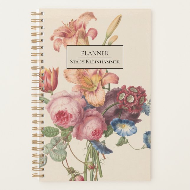 Planificateur Floral Vintage personnalisé (Devant)
