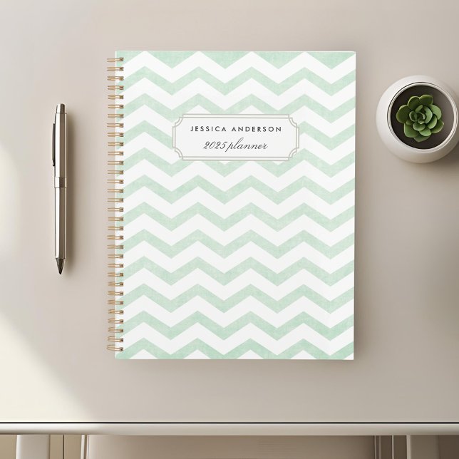 Planificateur géométrique moderne Mint Green Motif (Créateur téléchargé)