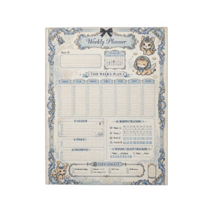 Planificateur Hebdomadaire Bloc-Notes Purrfect Wee