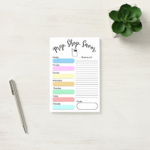 Planificateur Hebdomadaire de Repas Post-It Note C