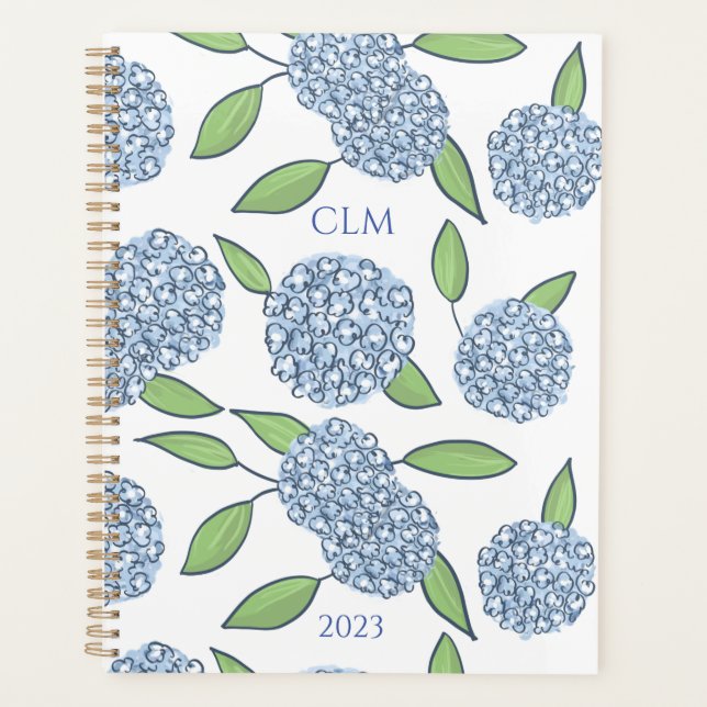Planificateur Hydrangea monogramme (Devant)