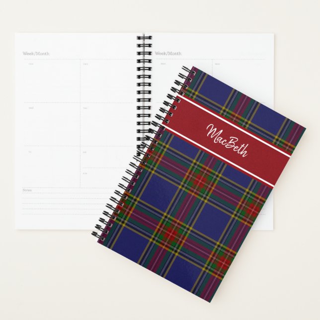 Planificateur MacBeth Tartan Plaid (Devant avec enveloppe)