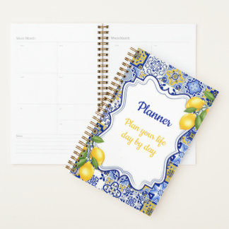 Planificateur Méditerranéen Bleu & Blanc au Citron