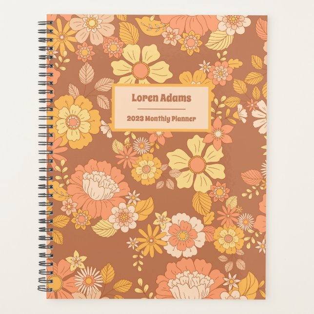 Planificateur mensuel de fleurs rétrospectif (Devant)