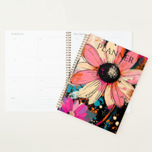 Planificateur mensuel et hebdomadaire floral perso