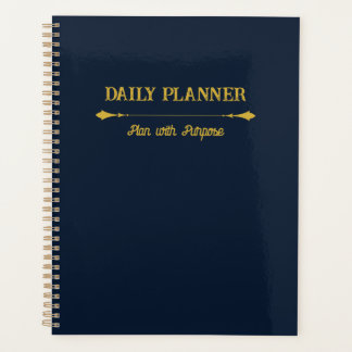 Planificateur Minimaliste Bleu Nuit Or