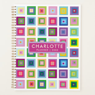Planificateur moderne à motifs de carrés colorés 2