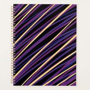 Planificateur moderne abstrait rayé de pourpre et