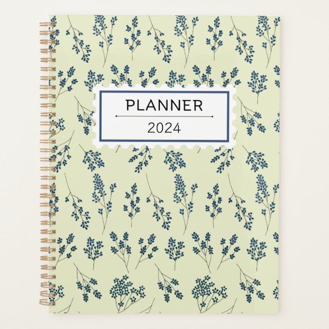 Planificateur Motif de fleurs bleues mignonnes (Devant)