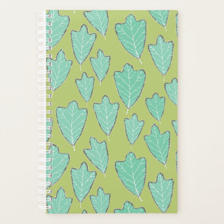 Planificateur Motif Feuille Aqua Oak Contemporain