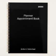 Planificateur noir élégant minimaliste personnalis