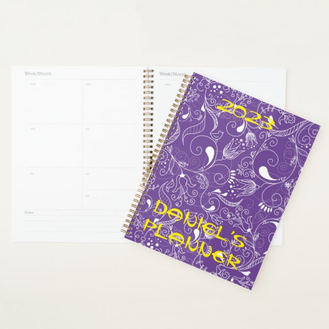 Planificateur personnalisable avec nom et couleur  (Devant avec enveloppe)