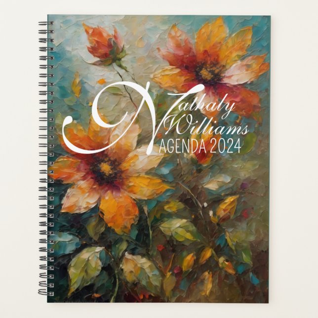 Planificateur personnalisable, boho, agenda botani (Devant)