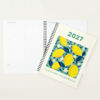 Planificateur personnalisé à motif citron rétro