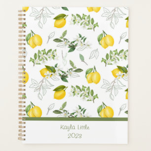 Planificateur personnalisé citron et fleur