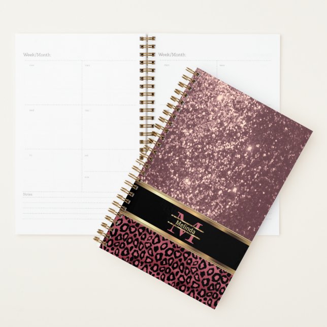 Planificateur personnalisé Classy Rose Gold (Devant avec enveloppe)