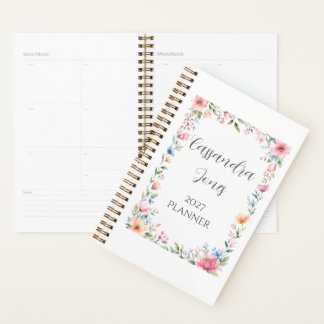 Planificateur personnalisé de jardin floral aquare