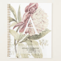 Planificateur personnalisé Dreamy vintage peony