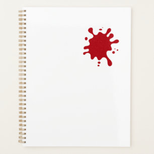 Planificateur personnalisé éclaboussé de rouge tom