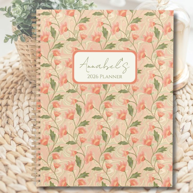 Planificateur Personnalisé Floral Aquarelle (Watercolor Floral Personalized Planner)