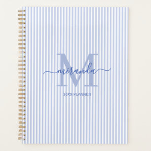 Planificateur personnalisé Monogramme Bleu Classiq