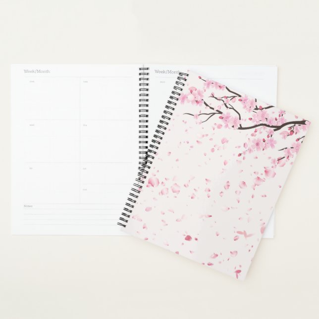 Planificateur personnel Fleurs de Sakura Rose esth (Devant avec enveloppe)