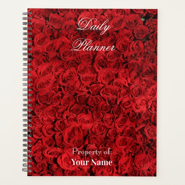 Planificateur quotidien avec roses rouges - HAMbWG (Devant)