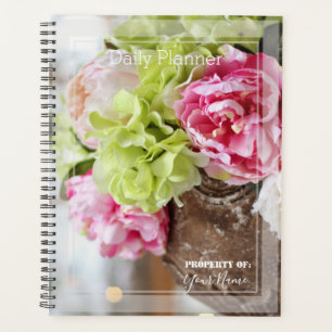 Planificateur quotidien - Fleurs de pivoine - HAMb