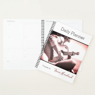 Planificateur quotidien photo Joueuse de guitare f
