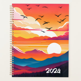 Planificateur rétro illustré 2024