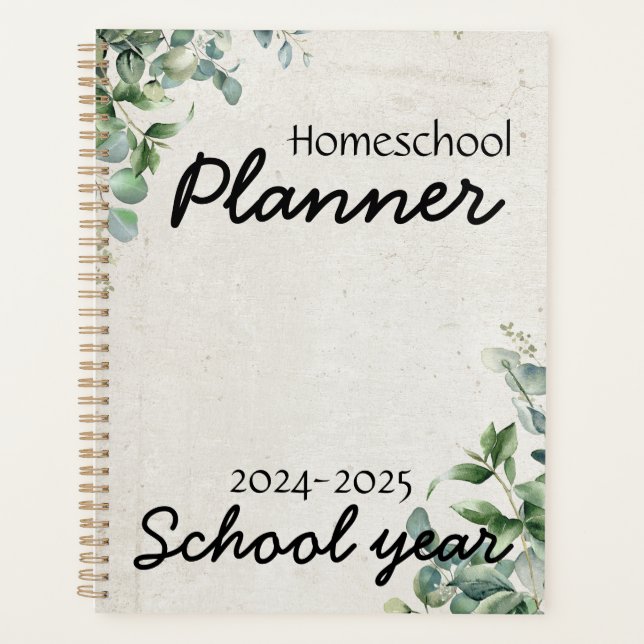 Planificateur scolaire feuille Eucalyptus (Devant)