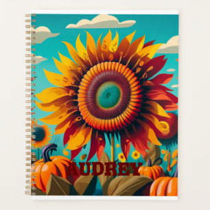 Planificateur Spiral De Tournesol Personnalisé, Pl