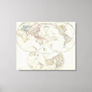 Planiglob der Erde Atlas Map Canvas Print