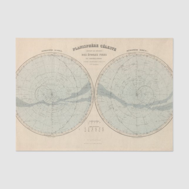 Planisphere Celeste Hemisphere Tissue Paper (Front)