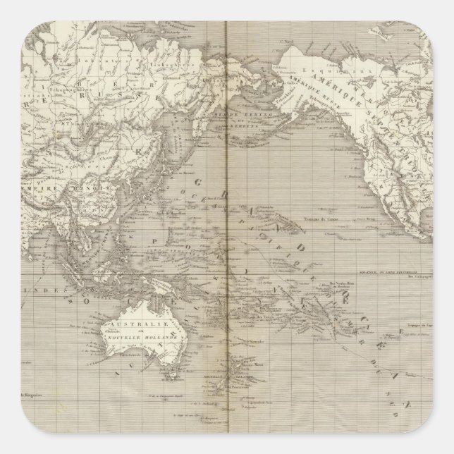 Planisphere diagram of solar system square sticker (Front)