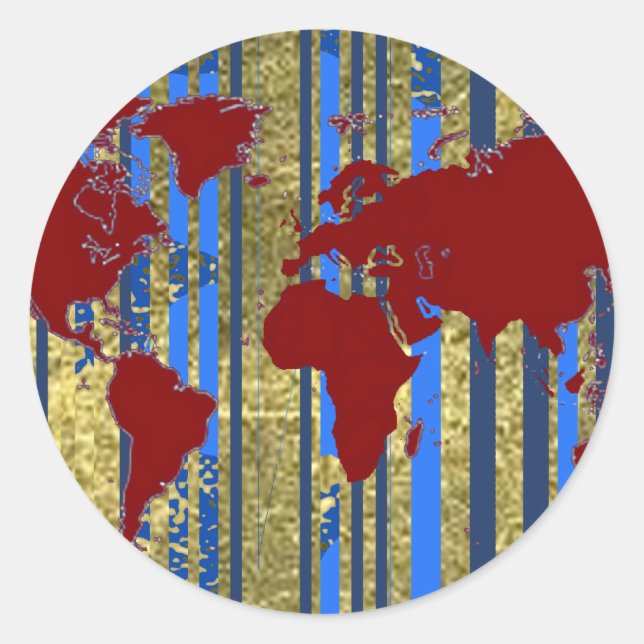 Planisphere-World Map Classic Round Sticker (Front)