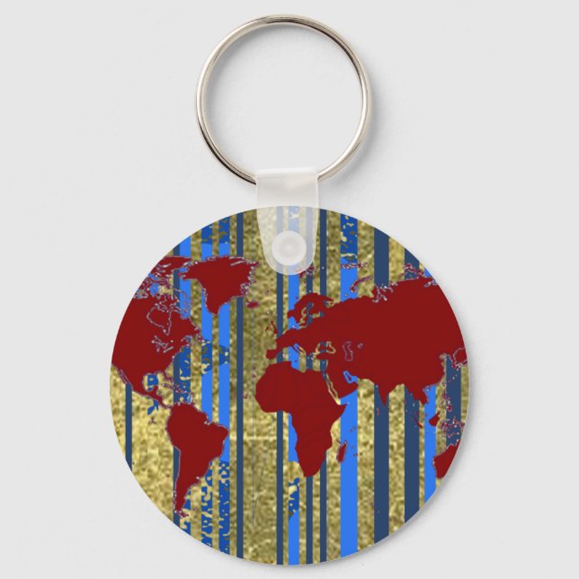 Planisphere-World Map Keychain (Front)