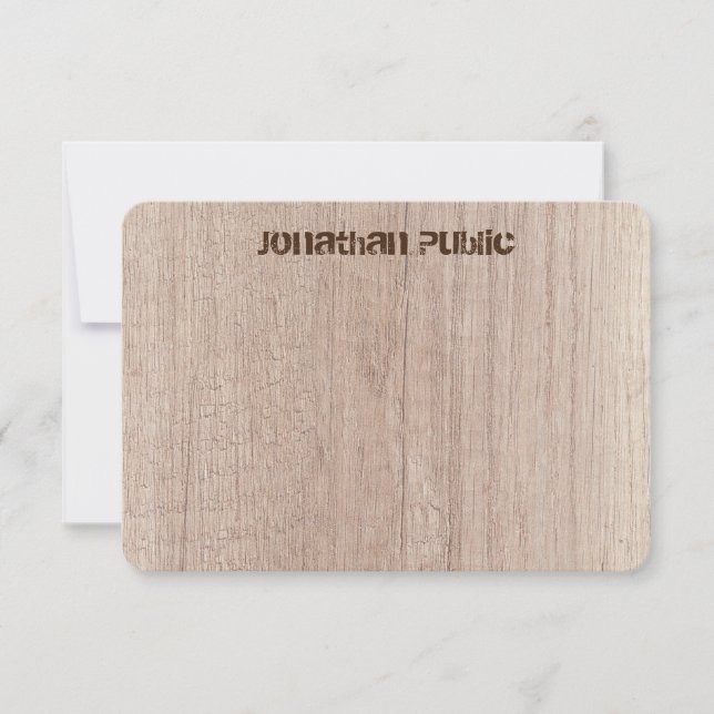 Plank Board Wood Look Distressed Text Template (Front)