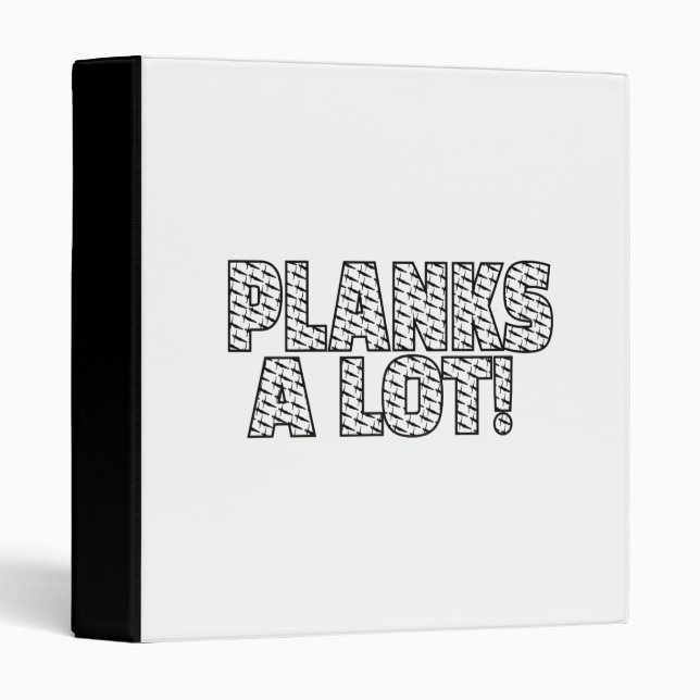 Planks A Lot Core Fitness Workout Quote Binder (Front/Spine)