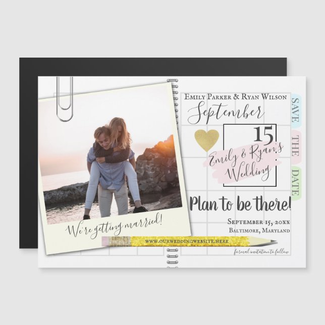 Planner Bullet Journal Calendar Save the Date (Front/Back)