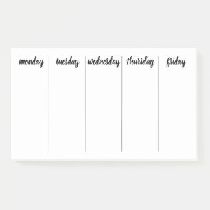 Planner Customizable 7 Day Tear Away Calendar Post-it Notes