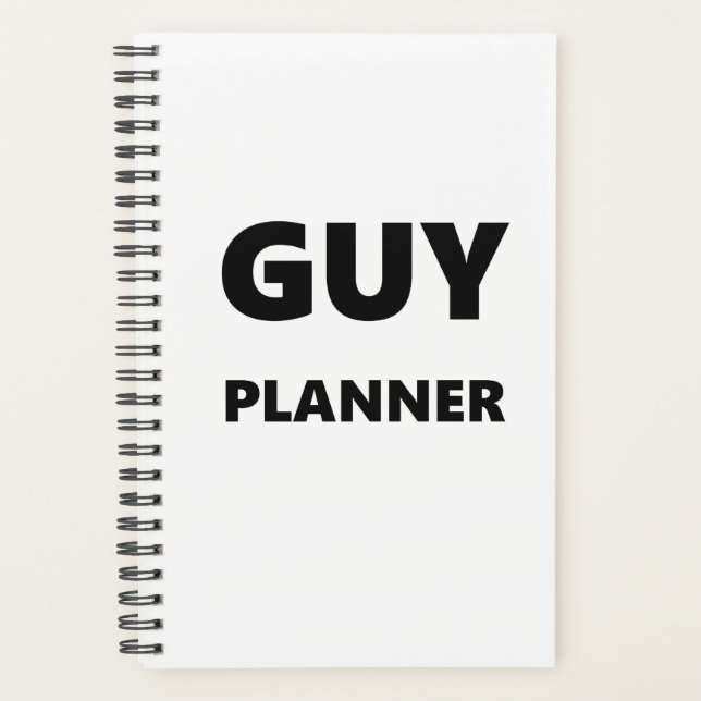 Planner For Men Guy Planner Black Font White (Front)