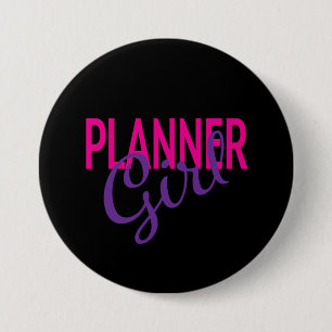 Planner Girl Black Button