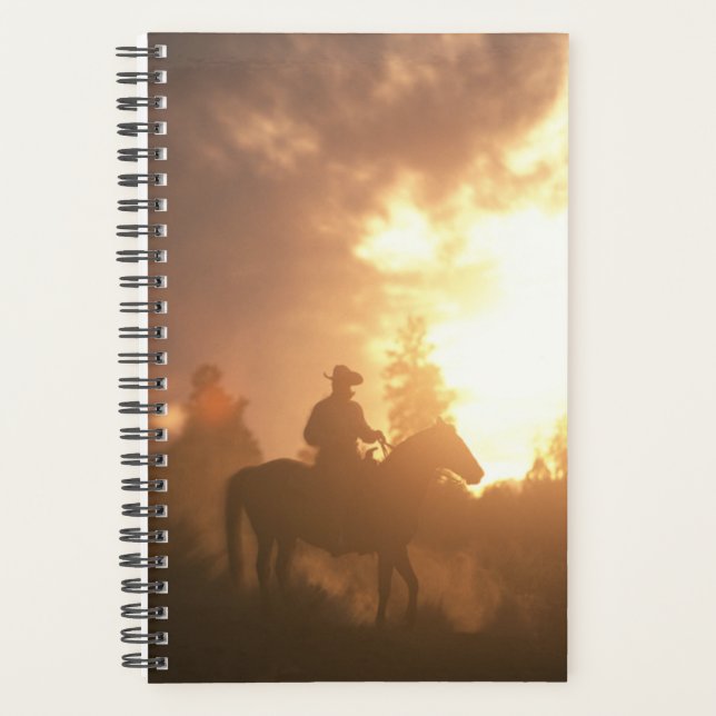 Planner Horse Photo Equine Sunset Cowboy (Front)